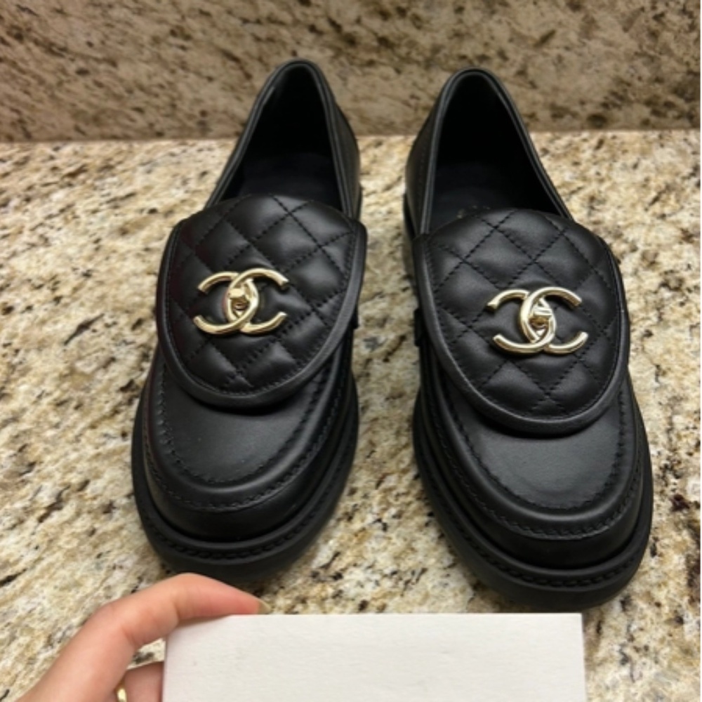 Chanel Black Moccasins for Women size 5.5 US